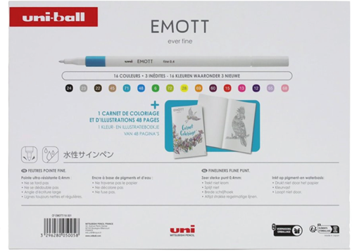Uni Emott Fineliner Set 16 Pieces + Coloring book-3