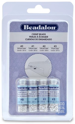 Beadalon Crimp Beads Set Silver 600 pcs