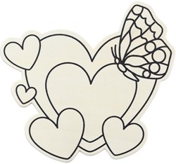 Wooden MDF Figure Heart with Butterflies 15x13 cm