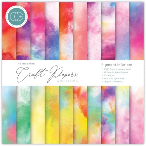 Craft Consortium Papierblok 15x15 cm Pigment Infusions 40 vel