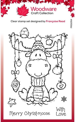 Woodware Clear Stamp 10x15 cm Moose Christmas