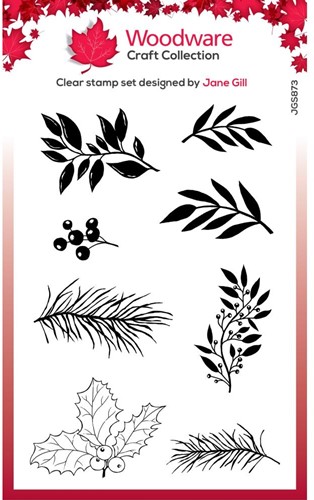 Woodware Clear Stamp 10x15 cm Leaf Sprig