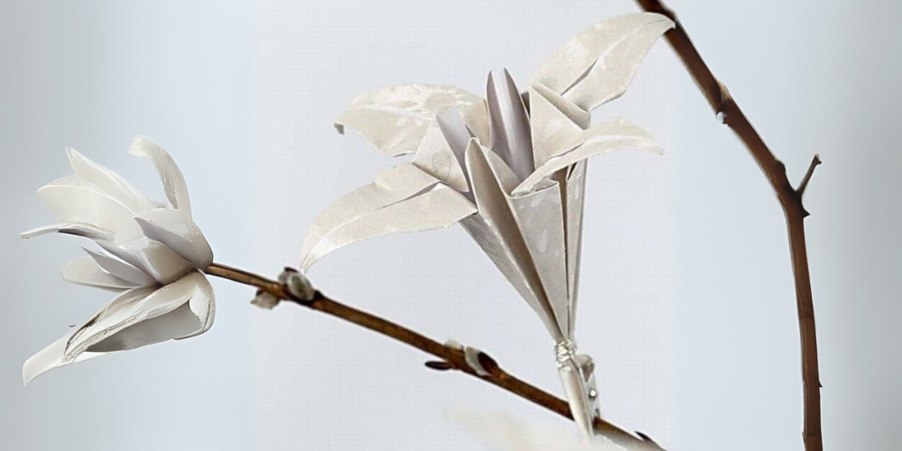 Lelie vouwen van origami papier