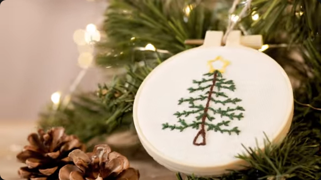 Wenskaart Borduurpakket - Kerst - Meesjes In De Sneeuw SA6269 - Craftful Things