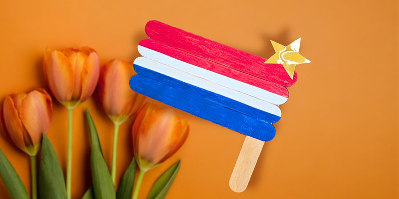 Nederlandse vlag knutselen met ijslolliestokjes