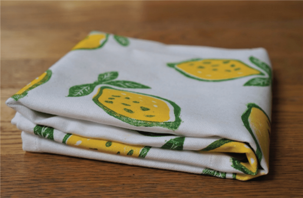 Duo-kleur lino snijden en drukken op textiel
