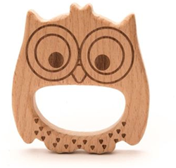 Durable Houten Bijtring Uil 6x6,5 cm