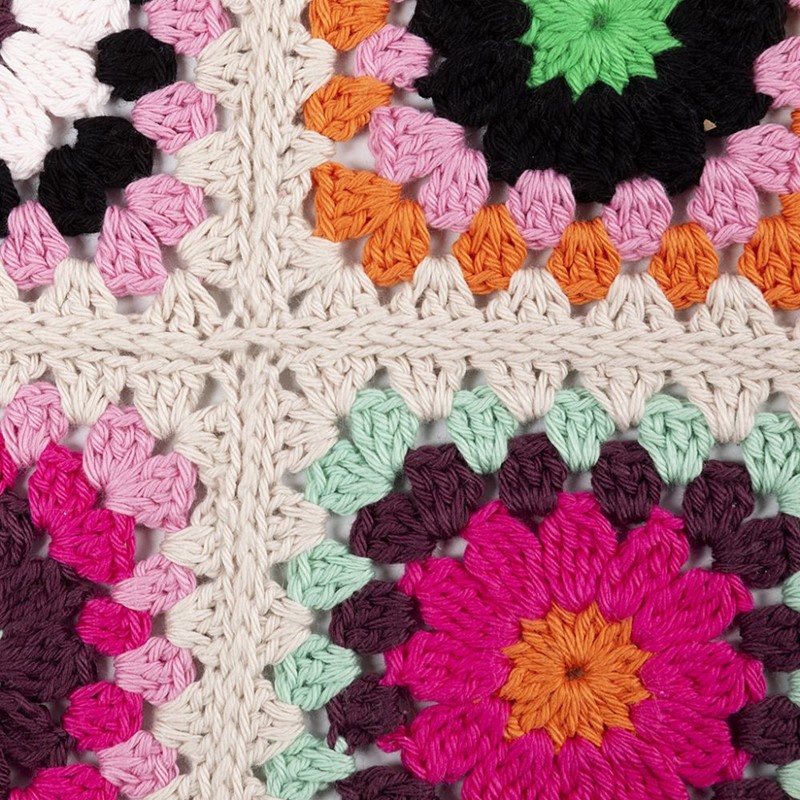 Verbind granny squares met een platte naad