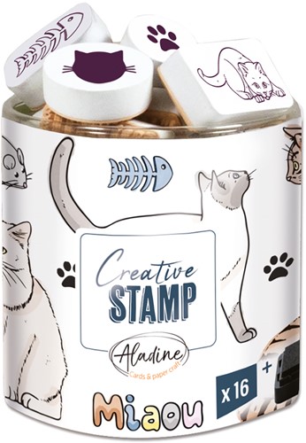 Aladine Stampo Stempel Set Katten 15 stuks