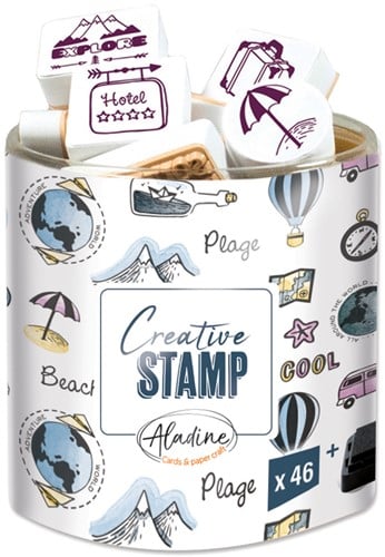 Aladine Stampo Stempel Set Vakantie 45 stuks