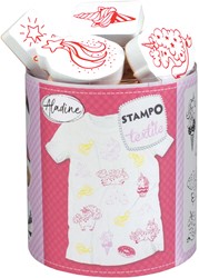 Aladine Stampo Stempel Set Textiel Unicorn 14 stuks