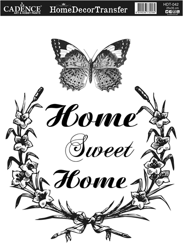 Cadence Home Deco Transfer HDT-042 25x35 cm Home Sweet Home
