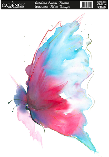 Cadence Fabric Transfer Watercolor KTSB-009 25x35 cm Butterfly