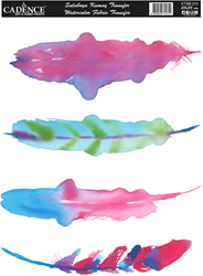 Cadence Fabric Transfer Watercolor KTSB-010 25x35 cm Feathers