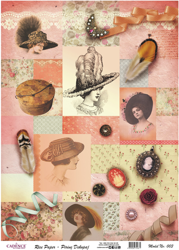Cadence Rice Decoupage Paper 3 30x42 cm Vintage Ladies