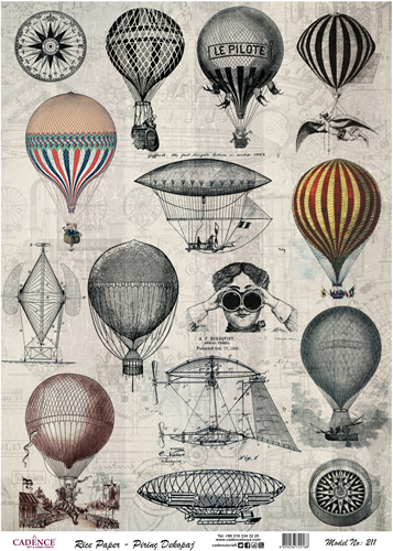 Cadence Rijst Decoupagepapier 211 30x42 cm Luchtballonen
