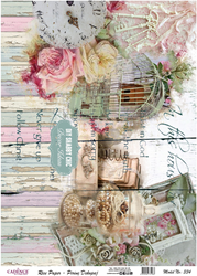 Cadence Rice Decoupage-Papier 334 30 x 42 cm Vogelkäfig