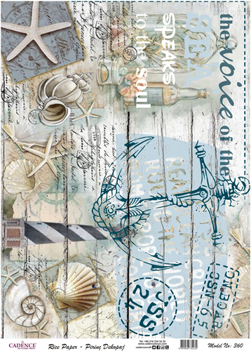 Cadence Rijst Decoupagepapier 360 30x42 cm Maritiem
