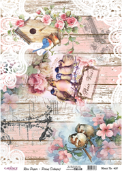 Cadence Rijst Decoupagepapier 400 30x42 cm Musjes en Mezen