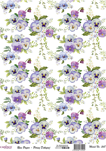 Cadence Rijst Decoupagepapier 568 30x42 cm Violen