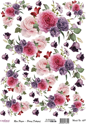 Cadence Rijst Decoupagepapier 629 30x42 cm Rozen Wit