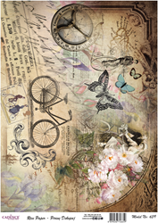 Cadence Rice Decoupage-Papier 639, 30 x 42 cm, Vintage-Fahrrad