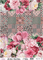 Cadence Rijst Decoupagepapier 733 30x42 cm Roze Mozaiek