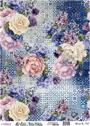Cadence Rice Decoupage-Papier 738 30x42 cm Blue Flora