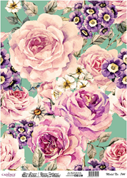 Cadence Rice Decoupage-Papier 744, 30 x 42 cm, Aquarellblumen