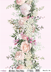 Cadence Rice Decoupage-Papier 746 30 x 42 cm Blumenstreifen