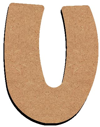 Gomille MDF Letter U 8 cm