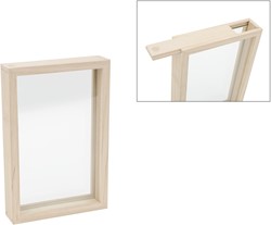 Wooden Frame with Glass Plate 30x20x5 cm
