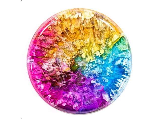 Petri techniek met Piñata Alcohol inkt en Resin