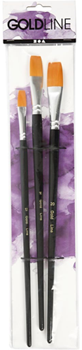 CC Gold Line Brushes, no. 12+16+20, L: 30-33 cm, W: 12-20 mm, flat, 3 pc/ 1 pack-2