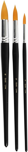 CC Gold Line Acryl Penselen Rond Set Groot 3 stuks