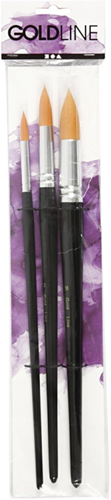 CC Gold Line Acryl Penselen Rond Set Groot 3 stuks-2