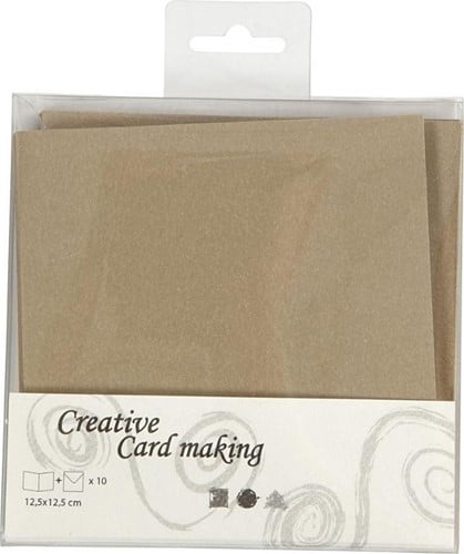 CC Kaarten Set 10 stuk Goud 12,5 x 12,5 cm
