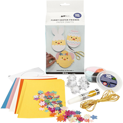 CC Funny Easter Friends, card with decoration, 1 set