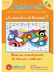 Sabbiarelli  Zandschilderen Album Carnaval Maskers 4 stuks