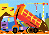 Sabbiarelli Sand Painting Album Construction Vehicles 15x20 cm 5 pieces-2