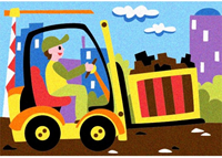 Sabbiarelli Sand Painting Album Construction Vehicles 15x20 cm 5 pieces-3