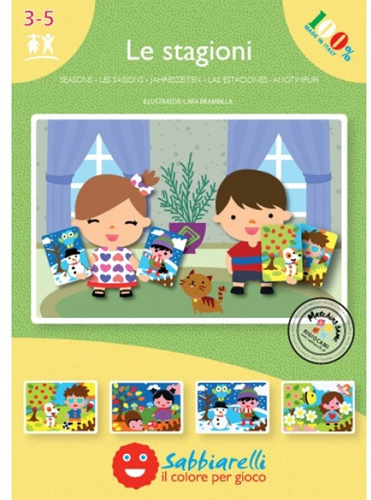 Sabbiarelli  Zandschilderen Album Seizoenen 15x20 cm 5 stuks