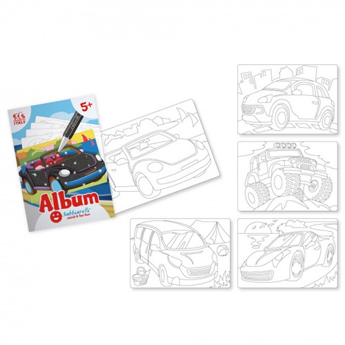 Sabbiarelli  Zandschilderen Album Auto's 15x20 cm 5 stuks-3