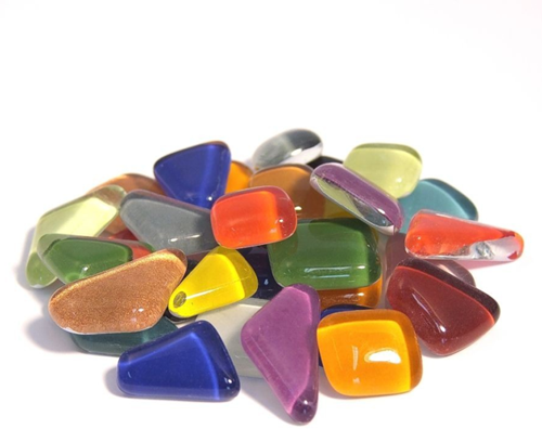 Soft Glas Polygonal Helder Mix Bont 100 gr