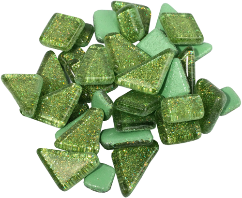Soft Glas Polygonal  Glitter Lichtgroen 100 gr