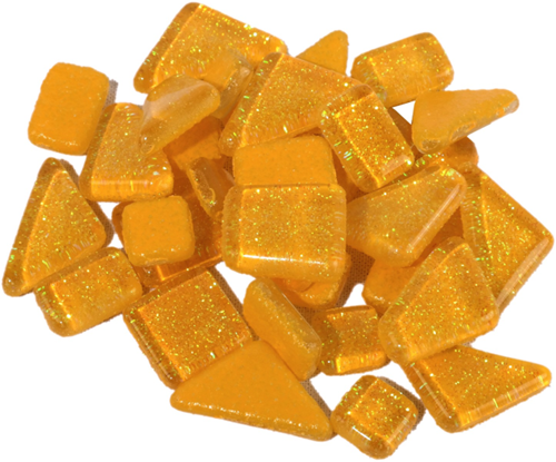 Soft Glas Polygonal  Glitter Lichtgeel 100 gr