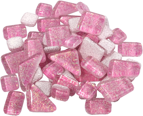 Soft Glas Polygonal Glitter Lichtroze 100 gr