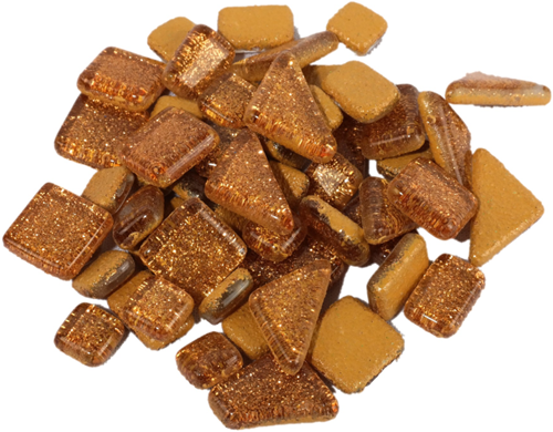 Soft Glas Polygonal Glitter Lichtbruin 100 gr