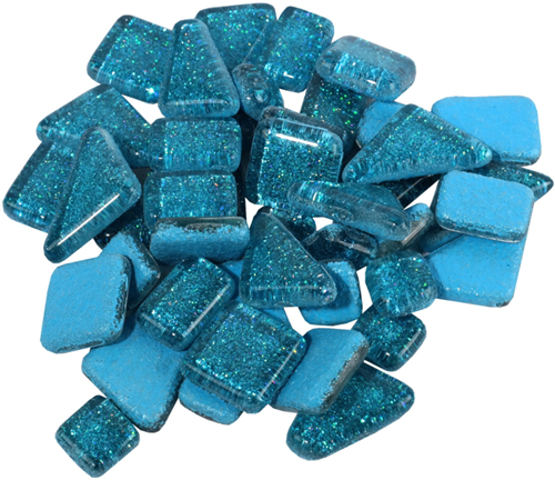 Soft Glas Polygonal Glitter Aquablauw 100 gr