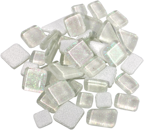 Soft Glas Polygonal Glitter Sneeuwwit 100 gr